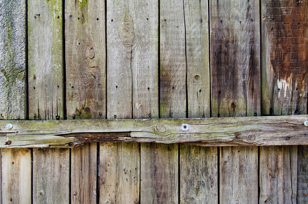 Yeşil ve mavi renk rustik ahşap çit doku arka plan - Fotoğraf, Görsel