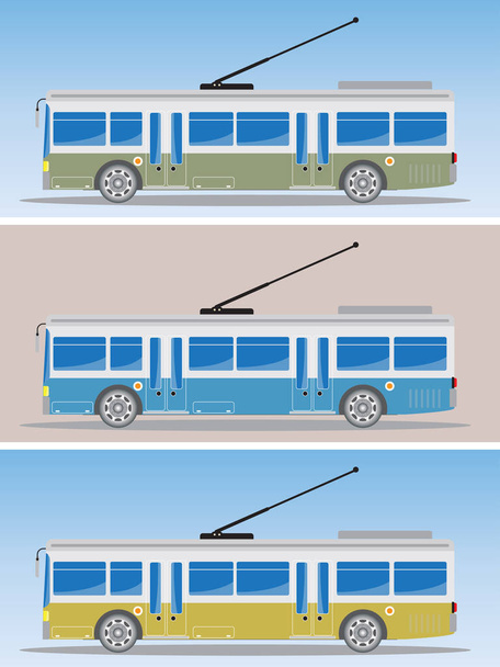 Boční pohled na Eletric autobusu nebo trolejbusu - Vektor, obrázek