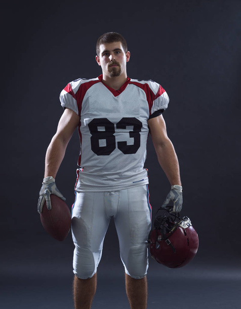 American Football Player isolated on gray - Foto, Imagem