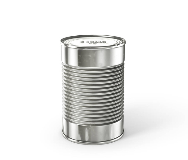 Tin can isolated on a white. 3d illustration - Фото, изображение