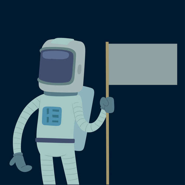 Astronaut im Raum Vektor Charakter Spaß Raumfahrer Galaxie Kosmos Atmosphäre Astronautik System Fantasie Reisender Mann. - Vektor, Bild