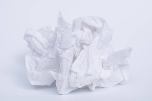 crumpled tissue paper on white background - Foto, immagini