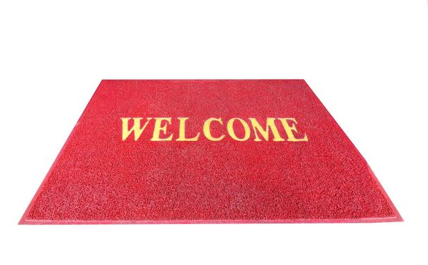 Červená uvítací koberec, mat práh - Fotografie, Obrázek