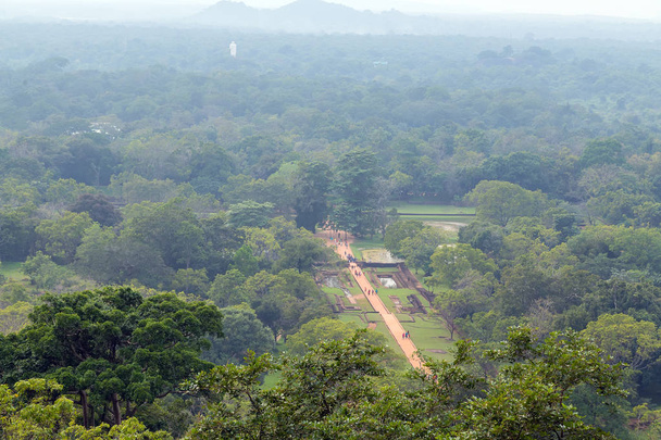 Sigiriya Rock or Sinhagiri aerial panoramic view, which dominate - Photo, Image