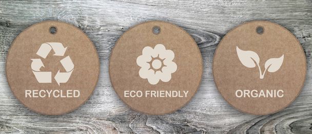 Eco vriendelijke en biologische levensmiddelen symbolen - Foto, afbeelding