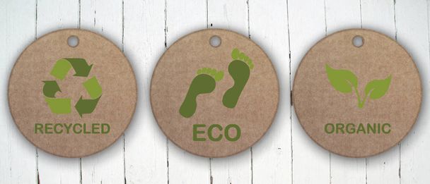 Eco friendly and organic food symbols - Photo, Image