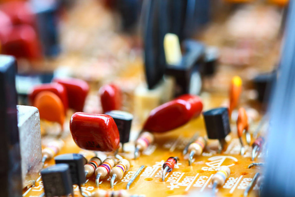 Closeup electronic circuit board  - Zdjęcie, obraz