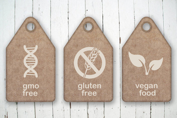 Eko Dostu ve organik gıda sembolleri - Fotoğraf, Görsel