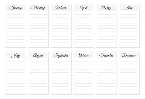 Monthly planner vector background - Vector, Image
