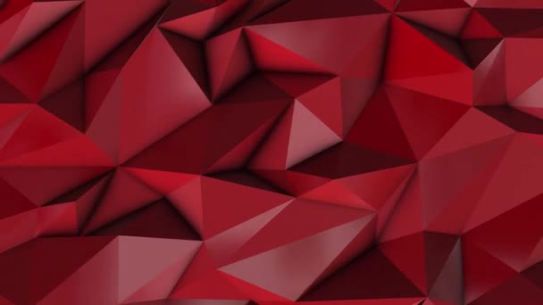 Red abstract low poly triangle background - Footage, Video