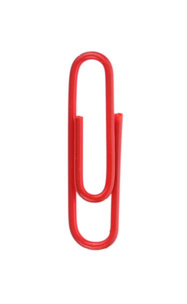 Colored paper clips on white background - Photo, Image