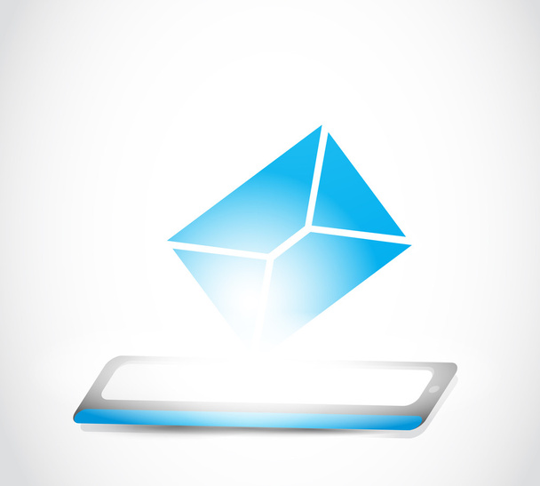 Tecnología tableta de mensajería de correo electrónico
 - Vector, Imagen