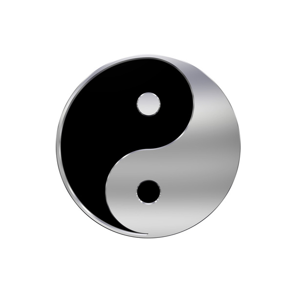 Chrom-Yin-Yang, Symbol der Harmonie - Foto, Bild