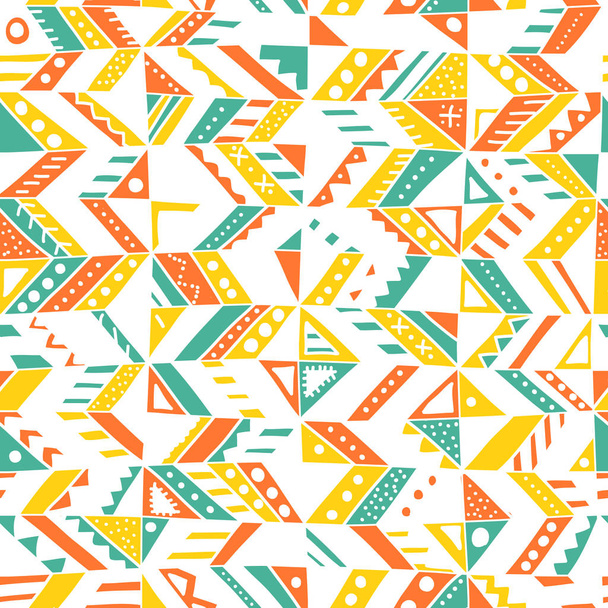 Vector seamless pattern with ethnic tribal hand-drawn trendy orn - ベクター画像