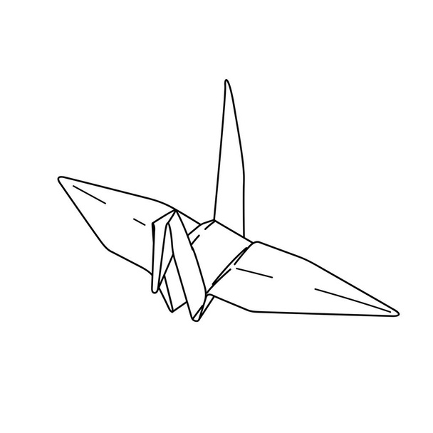 Kuş origami kağıt. basit çizgi illüstrasyon vektör. dövme tasarım. en az geometrik tasarım. hayvan sanat. Beyaz arka plan üzerinde izole dövme. - Vektör, Görsel