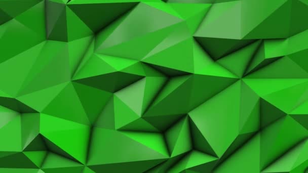 Green abstract low poly triangle background - Footage, Video