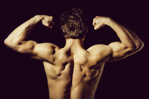 bodybuilder with sexy muscular body and back - Fotografie, Obrázek