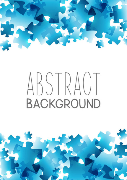 abstrakter Hintergrund mit blauen Puzzle-Elementen - Vektor, Bild