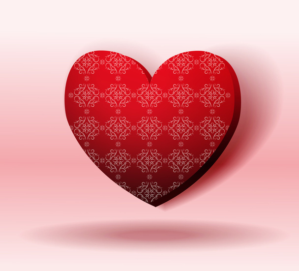 Red Heart With Shadow. Valentine's day - Vector, Image