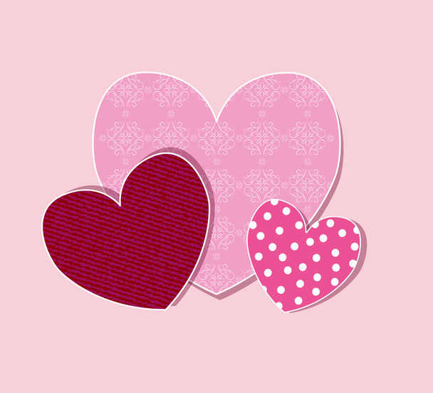 Pink Valentine's day background with hearts - Vector, Image