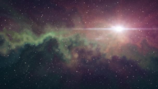 magányos nagy star shine-ban puha mozgó köd villódzó csillagok éjszaka ég animációs háttér új minőségi jellegű festői hűvös színes fény videofelvétel - Felvétel, videó