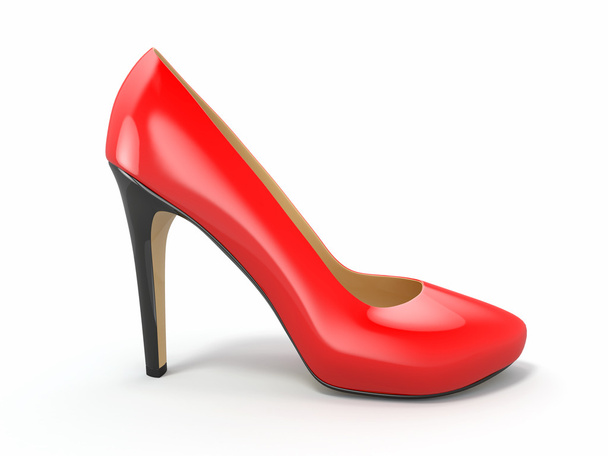 Red high heels shoe. 3d - Zdjęcie, obraz