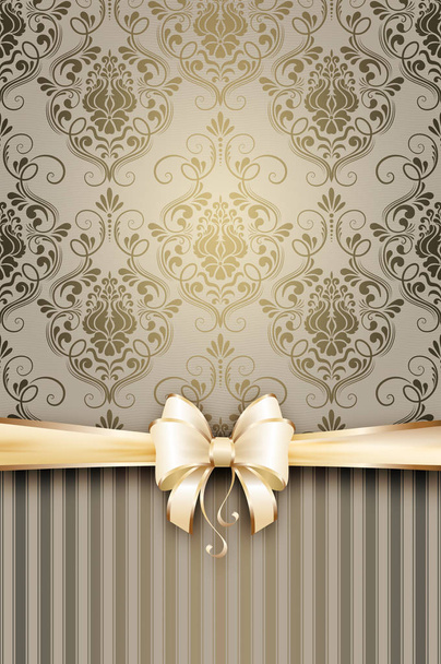 Decorative background with ribbon and vintage patterns. - Fotoğraf, Görsel