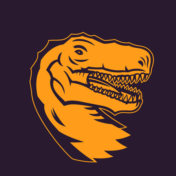 Tyrannosaurus Rex, head of T. rex, logo element - Vettoriali, immagini