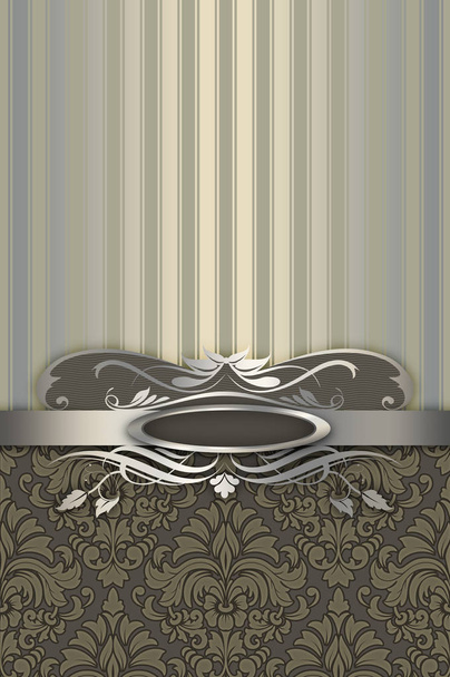 Decorative vintage background with silver border. - Foto, Imagen