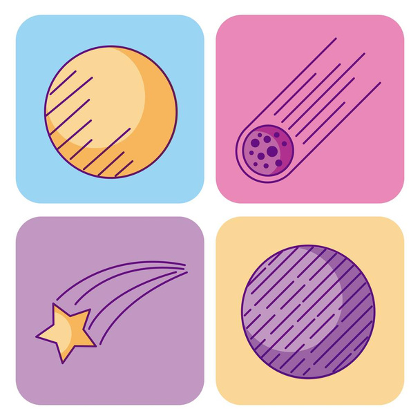 espacio y astronomía ciencia universo elementos conjunto
 - Vector, Imagen