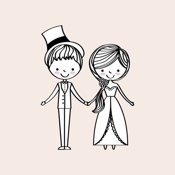 just married happy - Vector, Image