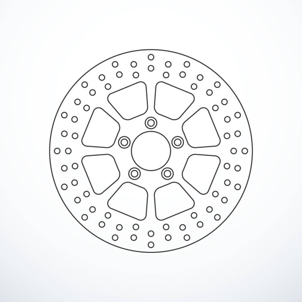 Векторний мотоциклетний гальмівний диск ізольовано
 - Вектор, зображення