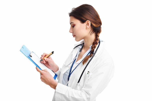 Женщина врач изолированы на белом фоне
 - Фото, изображение