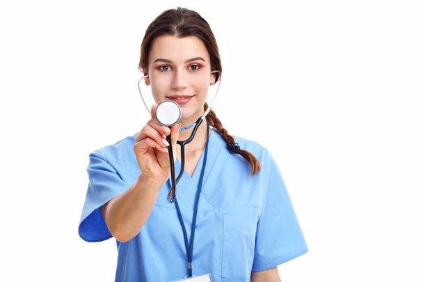 Mujer médico aislado sobre fondo blanco
 - Foto, Imagen