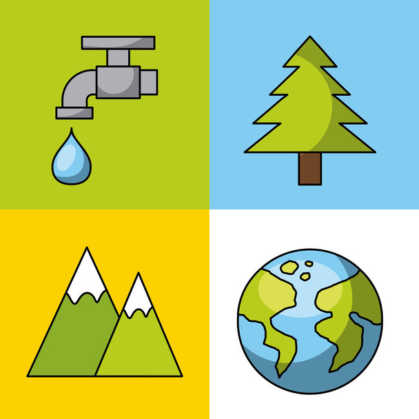 icons set nature - Vector, Image