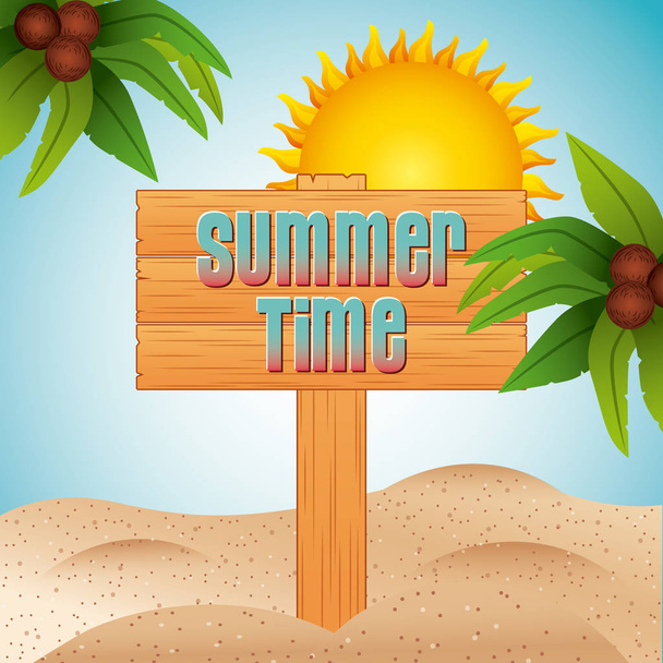 tropical beach vacation image  - Vector, Image