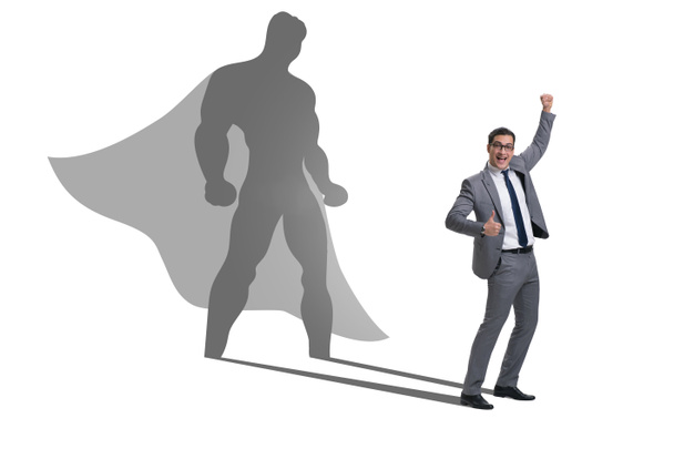 Businessman with aspiration of becoming superhero - Photo, Image