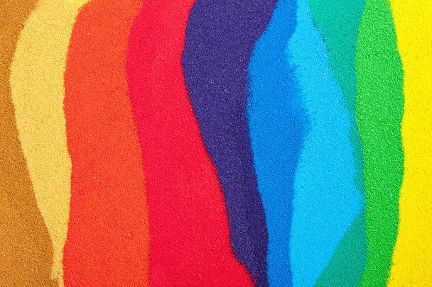 Colored sand, texture. Rainbow - Fotoğraf, Görsel