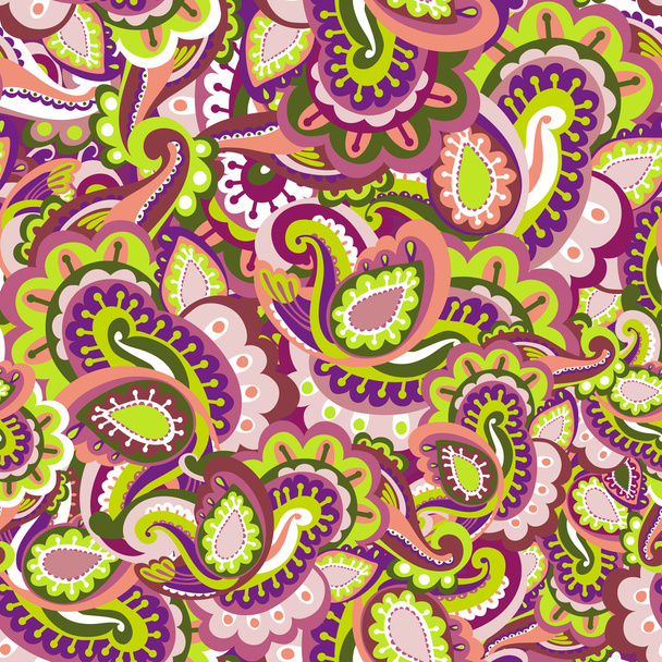Colourful seamless paisley pattern - Διάνυσμα, εικόνα