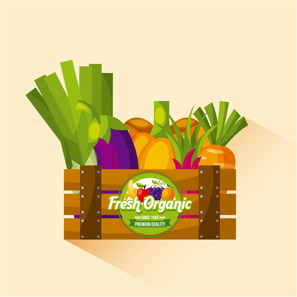 healthy organic vegetarian foods related icons image - Vector, Image