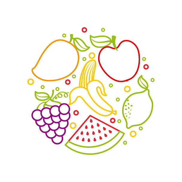 gesunde vegetarische Bio-Lebensmittel verwandte Symbole Bild - Vektor, Bild