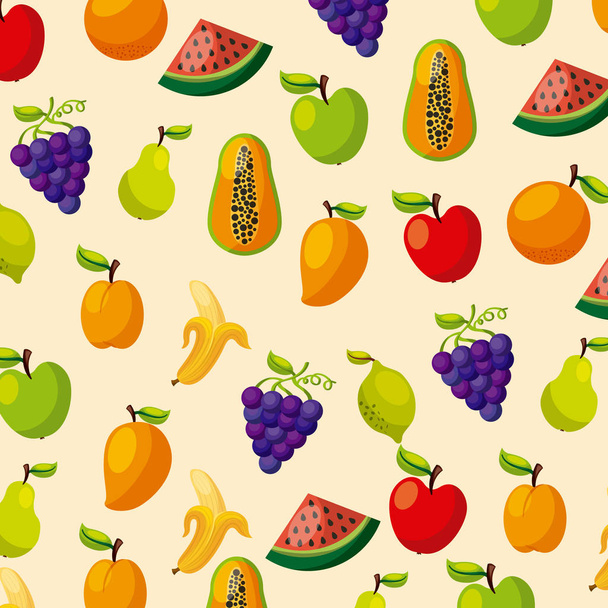 healthy organic vegetarian foods related icons image - Vector, Imagen
