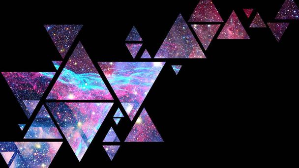Abstract galaxy geometric background with triangles - Fotó, kép