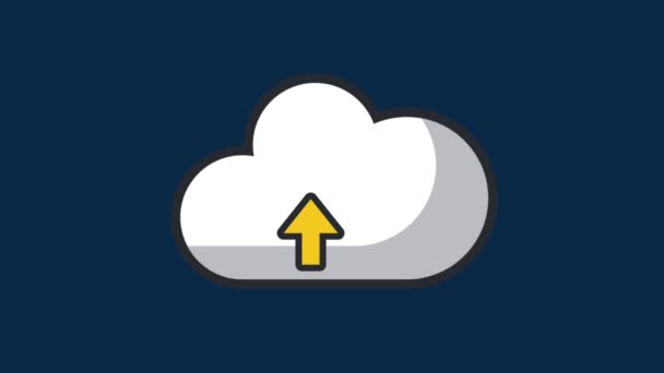 Cloud computing upload and download HD animation - Footage, Video