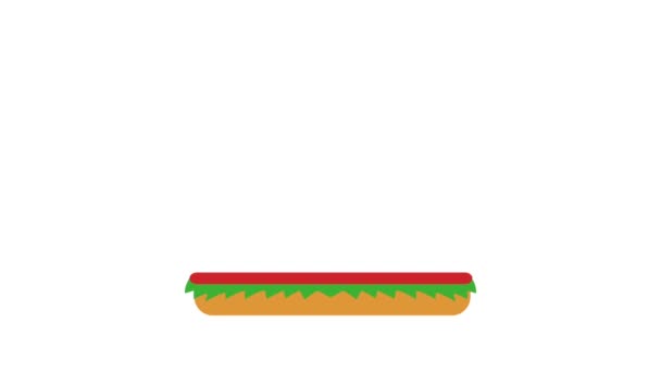 Hamburger fast food topview animacji Hd - Materiał filmowy, wideo