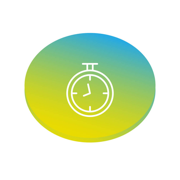 Pocket watch line icon on gradient mesh - Wektor, obraz