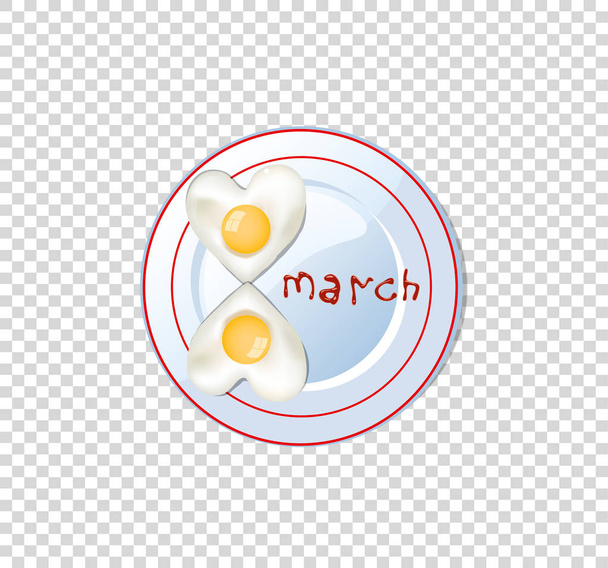  Festive breakfast food idea for 8 March, heart omelette clip ar
 - Вектор,изображение