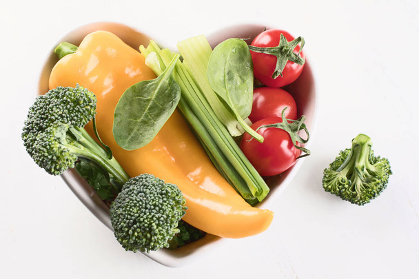 Raw organic vegetables. Detox diet. Healthy food concept. Top view - Fotó, kép