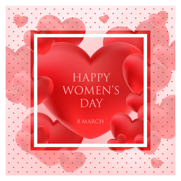 happy womens day greeting card vector illustration - Wektor, obraz