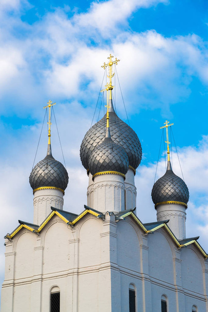 domes of Assumption Cathedral of Kremlin in Rostov Veliky, Russia - Photo, image